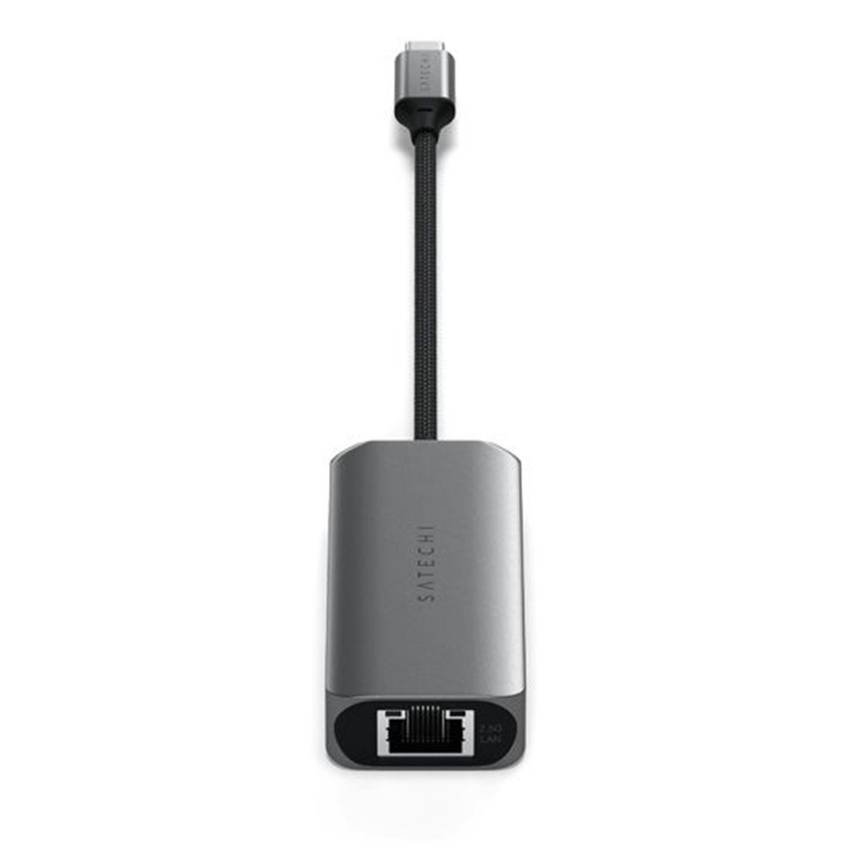 Hub USB-C 4-en-1 Satechi avec Ethernet 2.5 Gbps en aluminium gris pour ordinateur
