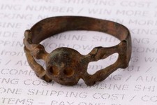 Military Skull Bones ww2 WWII Ring war period ww1 WWI Battlefield artifact bronz
