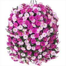 Artificial Fake Hanging Flowers Basket for Outdoor Indoor Decoration,UV Resis...