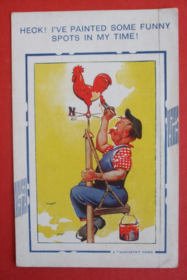 40er BAMFORTH Comic MALER MALEN WETTERFAHNE HAHN EINIGE LUSTIGE FLECKEN Humor