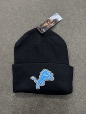 Unisex Fan Favorite Black Detroit Lions Beanie BNWT One Size Fits Most