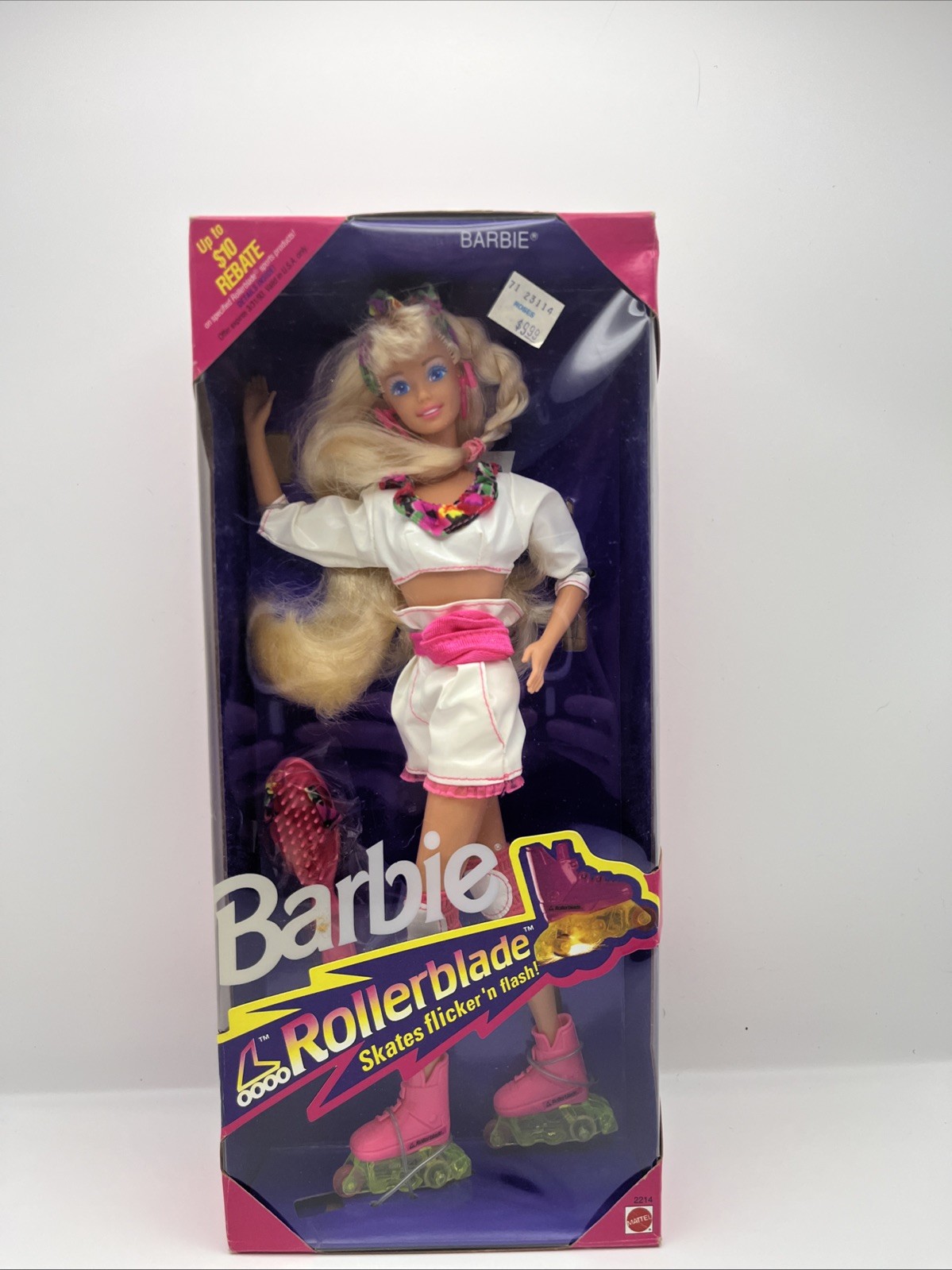 Barbie 1991 Rollerblade 2214 Flicker n Flash Doll Vintage NRFB Skates