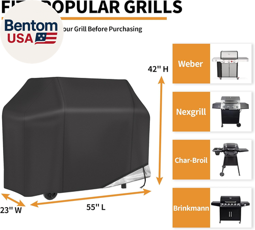 Grill Cover, BBQ Cover 55 Inch,Waterproof BBQ Grill Cover,Fade Resistant Gas Gri - Picture 2 of 12