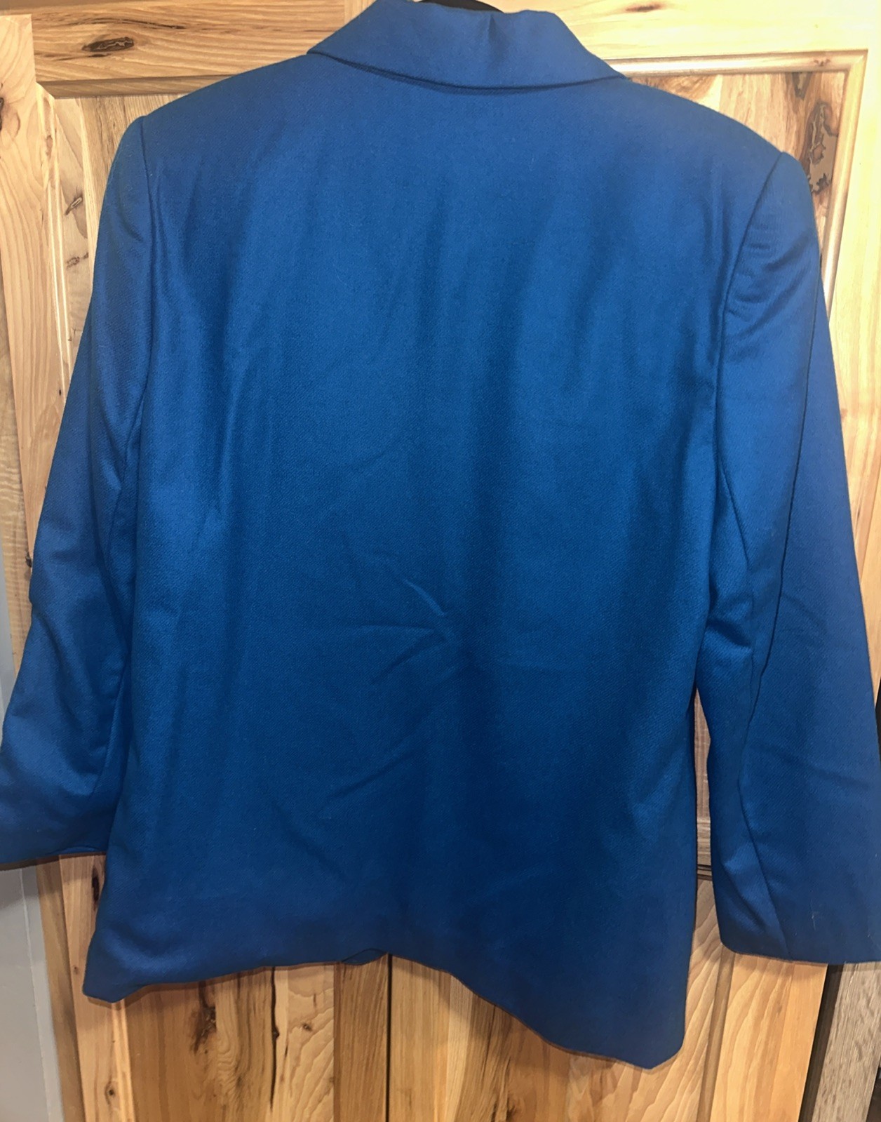Vintage 100percent Wool Blazer!!! Teal Blue!  1 Button Jacket With Pockets - Slay! 10P image 3