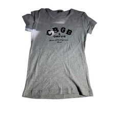 CBGB OMFUG Home of Underground Rock Graphic Tee Gray Slim Fit Medium Made in USA