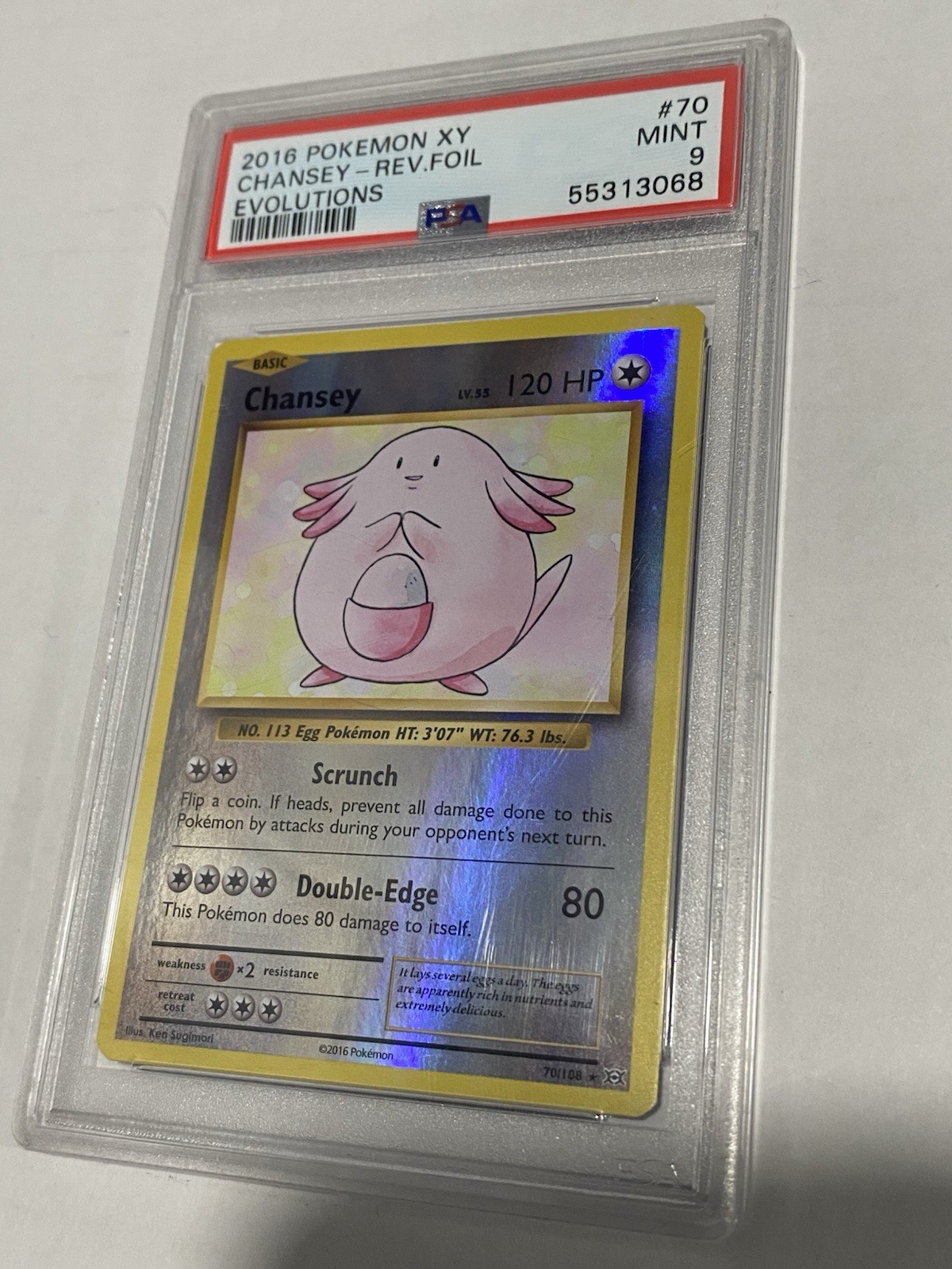 2016 Pokemon XY Evolutions Chansey Reverse Foil Holo #70 PSA 9