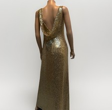 Gold Sequin Maxi Formal Dress Size 6 Evening Gown