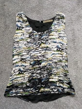 Vtg Balenciaga Paris 100% Silk Black Women's Blouse Top Size 40 Made In Italy 