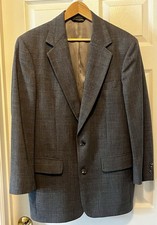 Brooks Brothers Men s 100 Pure Wool 2-Button Suit Gray Plaid 38R Pants Jacket