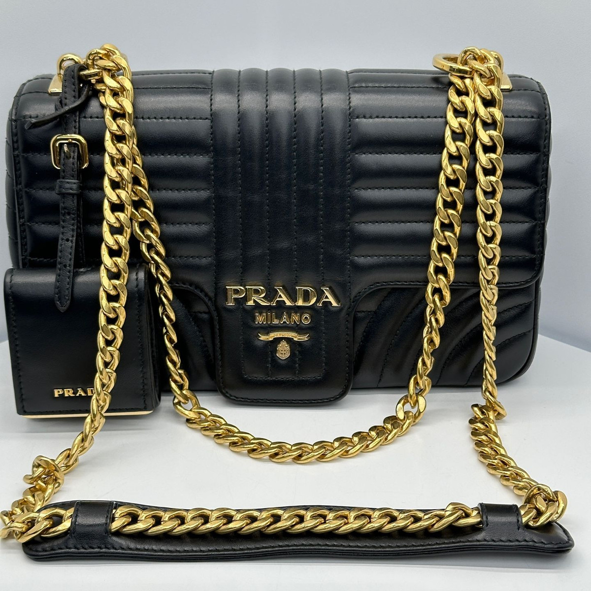 Prada Diagram Chain Shoulder Bag Crossbody Medium 1BD107 | eBay Prada Diagram Chain Shoulder Bag Crossbody Medium 1BD107 | eBay