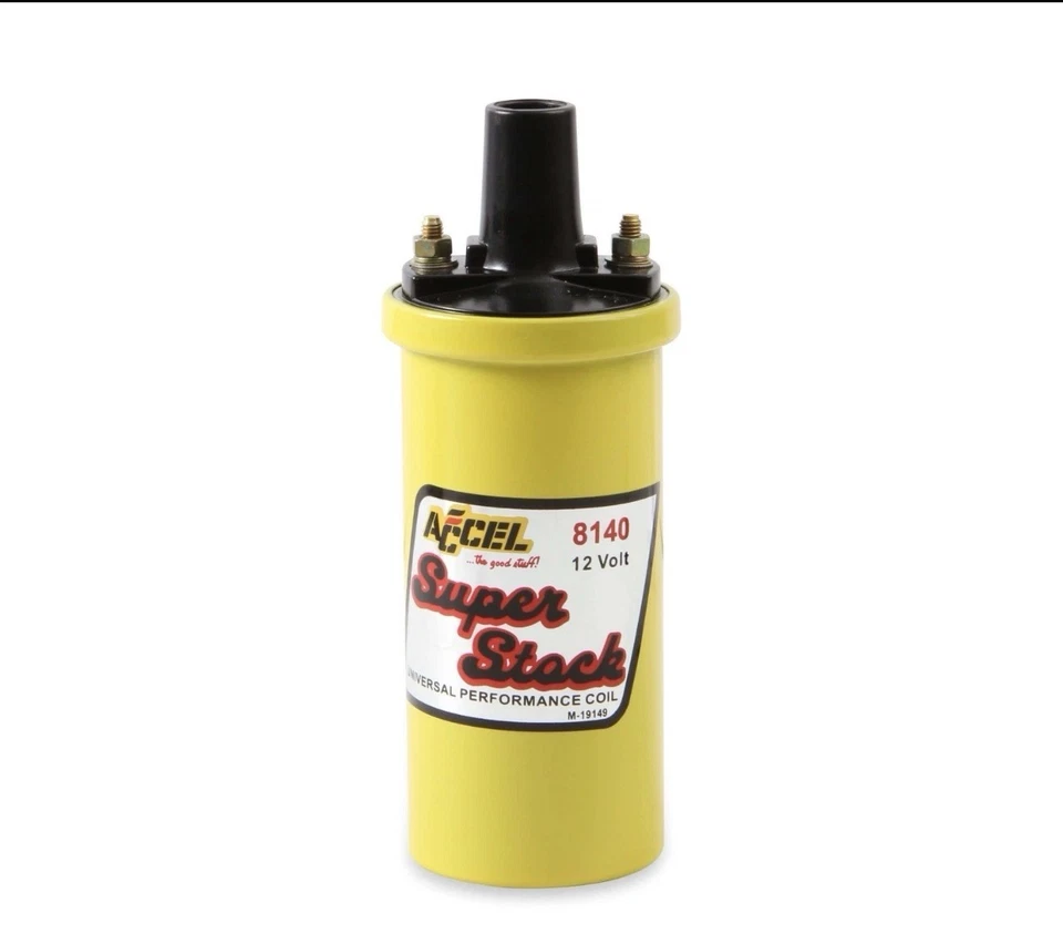 ACCEL 8140 Ignition Coil - Yellow - 42000v 1.4 ohm primary - Points - good up - Image 2 of 4