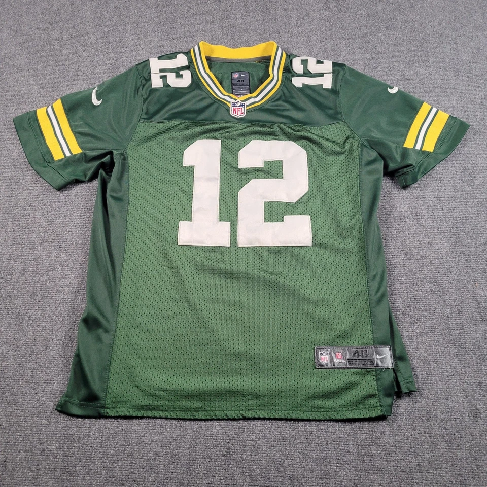 Camiseta deportiva de los Green Bay Packers para hombre 40 #12 Aaron Rodgers NFL fútbol americano Nike en el campo Foto 2 de 4