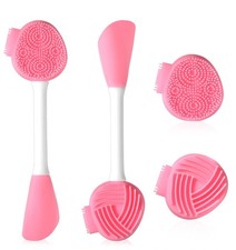 2Pcs Silicone Face Scrubber, Exfoliating Facial Cleansing Brush Pink