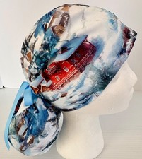 Winter Landscape Medical Ponytail Pouch Surgery Scrub Cap Chef Hat