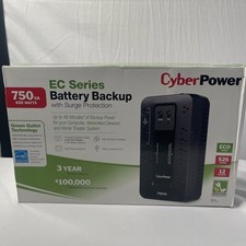 New CyberPower EC750GTAA Ecologic Battery Backup  Surge Protector UPS System