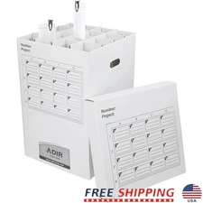 Blueprint Storage Box Rolled Document Organizer Sturdy File Holder Portable New