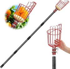 Fruit Picker Tool, Fruit Picker with Basket and Pole Easy to Assemble & Use F...