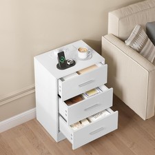 WOLTU Nachttisch mit 3 Schubladen Beistelltisch Nachtschrank Sideboard Sofatisch