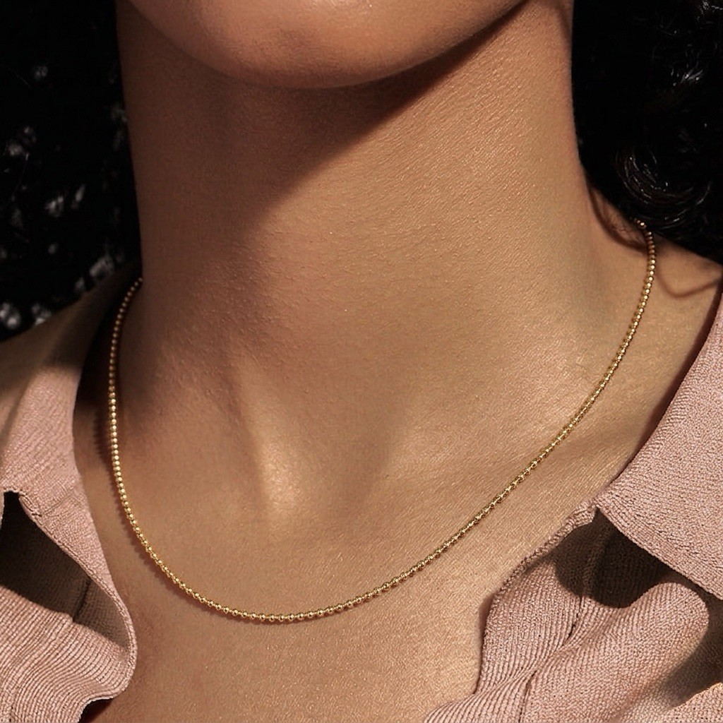 "18\" x 1mm| 18k Gold Over 925 Sterling | Ball Chain Necklace | Great for Pendants"
