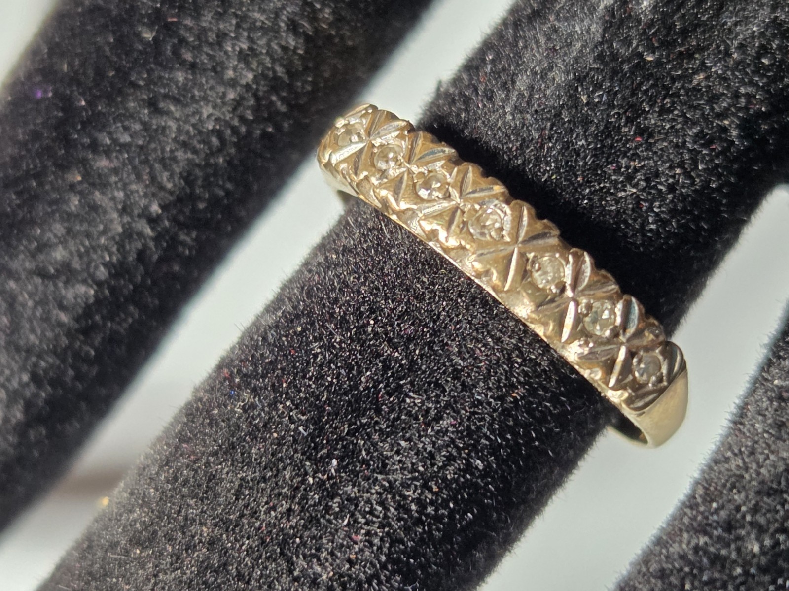 Yellow solid  Gold Diamond Round Wedding Annivers… - image 6