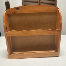 VTG Wooden Free Standing 2 tier  Scalloped Edge Spice Rack