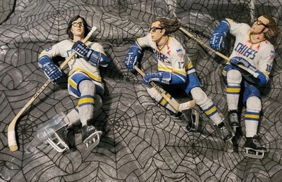 McFarlane SLAP SHOT The Hanson Brothers Figure Lot x3 Set Hockey Jeff Jack Steve