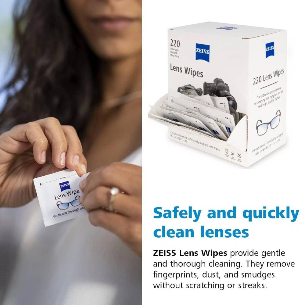 220 Pcs ZEISS Pre-Moistened Eyeglass Lens Cleaning Wipes