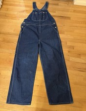 Dickies Men's Classic Bib Duck Denim Overalls Size 16 Dark Denim