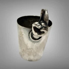 Vintage Napier Silver Plate Two Fingers Jigger Shot Glass