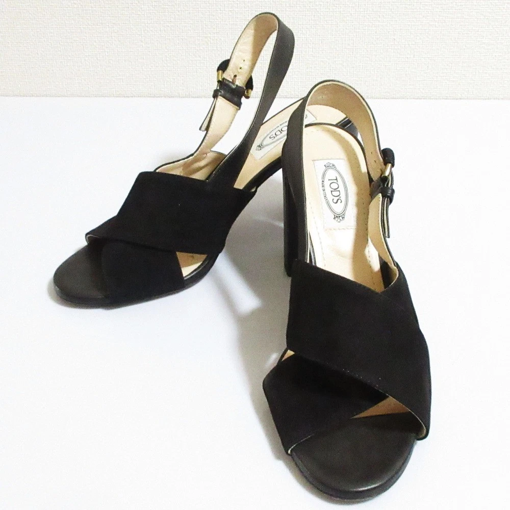 TOD’S Ottimi sandali TOD'S pelle scamosciata cinturino incrociato tacco grosso misura 38 circa