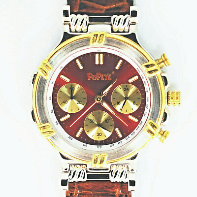 Popeye The Sailor Man, Red Chronograph Fossil, Vary Rare, New Unworn Watch! $159