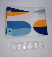 Geometric Fabric Shower Curtain With Rings