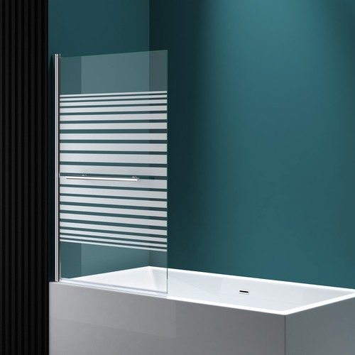 Bath Shower Screen Glass Bathroom 180° Folding Pivot Single Panel & Towel Rail - Picture 20 of 29