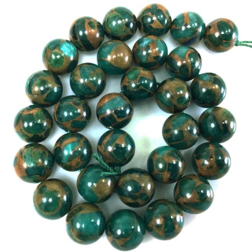 Cuentas redondas de piedras preciosas jaspe variscite impresión verde 15" 4 6 8 10 12 - Imagen 18 de 18