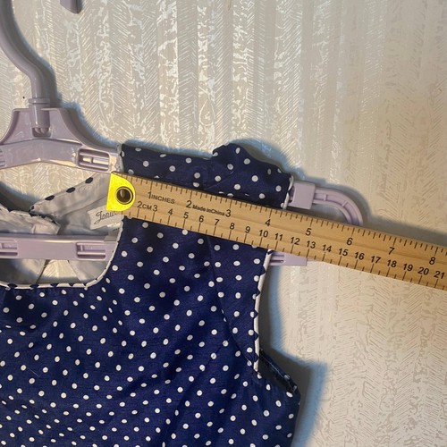 Jona Michelle Polka Dot Dress Girls Size 10 Blue White 100% Polyester Sleeveless - Picture 11 of 16