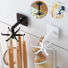 Kitchen Home 360 ° Rotatable Wall Mounted Holder Hanger Hook for Utensil or Keys