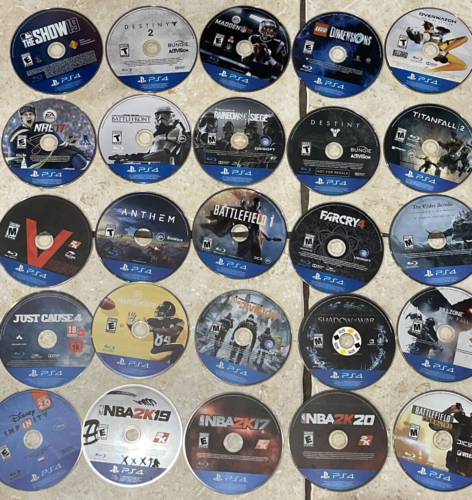 25 PS4 Playstation 4 Game Discs Only Lot