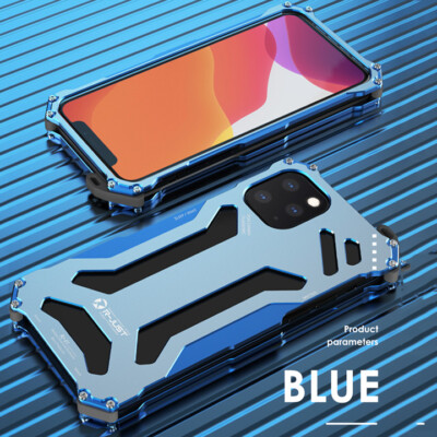 R-JUST Shockproof Aluminium Metal Back Case For iPhone 13 14 15 Pro Max/12/XR