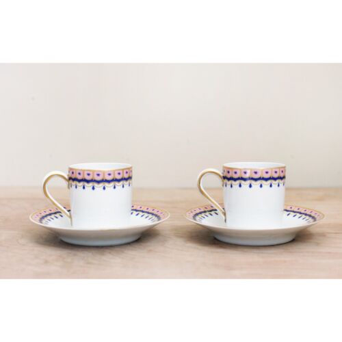 Porcelaine de Paris Limoges Demitasse 2er Set Espresso Größe Virginia Muster - Bild 4 von 9