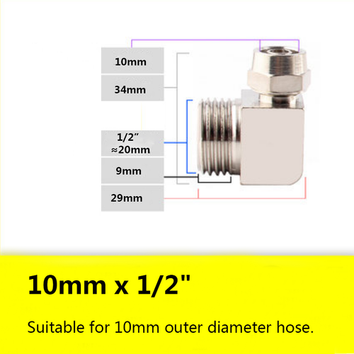 Male Thread x Push-on Fittings Elbow Quick Adapter for Air Tube Hose Ø 4mm-12mm - Picture 21 of 26