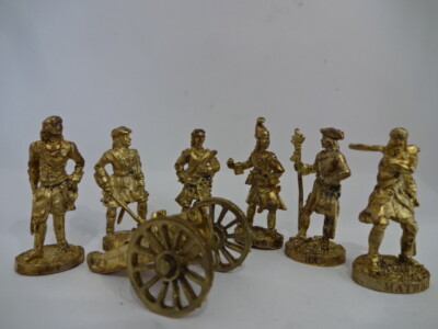 Metallfiguren Satz / Die Schlacht bei Poltawa / Gold / Nr.410 01-410 07 - 40 mm
