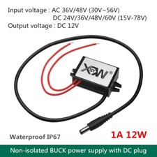 DC15-78V/AC30-56V to 12VDC 1A 12W non-isolated BUCK power converter with DC plug