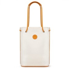 Canvas Bucket Bag with Soft Faux Leather Handles