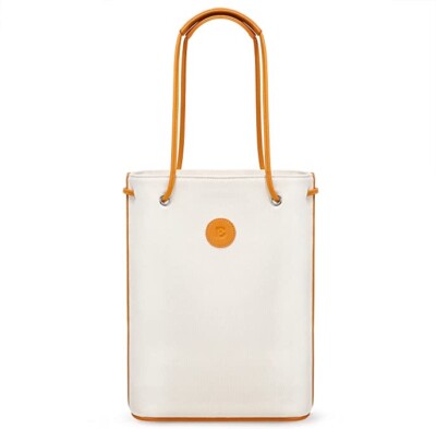 Canvas Bucket Bag mit weichen Kunstledergriffen