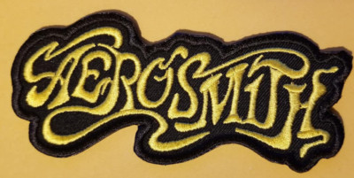AEROSMITH BAND Worldwide Ship Embroidered Patch 1.5 X 4'' gold/yellow
