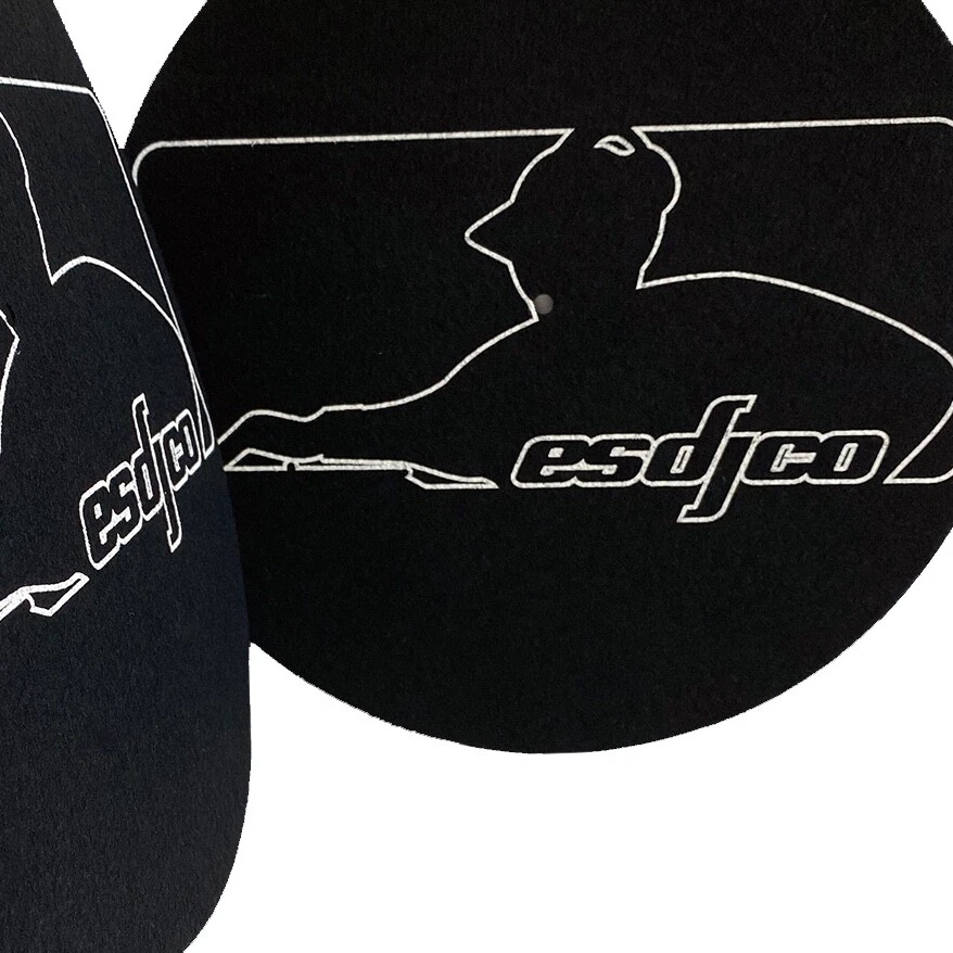 Alfombrillas giratorias ESDJCO DJ Scratch Man Logo - Alfombrillas de vinilo de 12" - Juego de 2 Foto 4 de 4