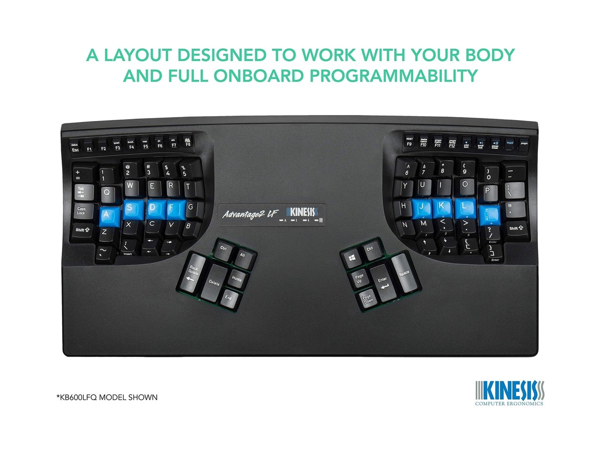 KINESIS Advantage2 Quiet LF Ergonomic USB Keyboard (KB600LFQ) | eBay