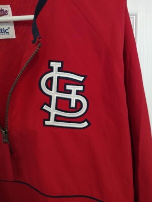 Rare VTG MAJESTIC St. Louis Cardinals 1/4 Zip Pullover Jacket 90s