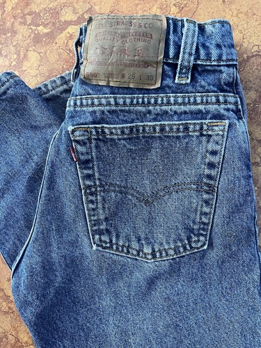 Levis Womens 550 Jeans 29x30 Relaxed Tapered Medium Blue Y2K VTG - Picture 2 of 19