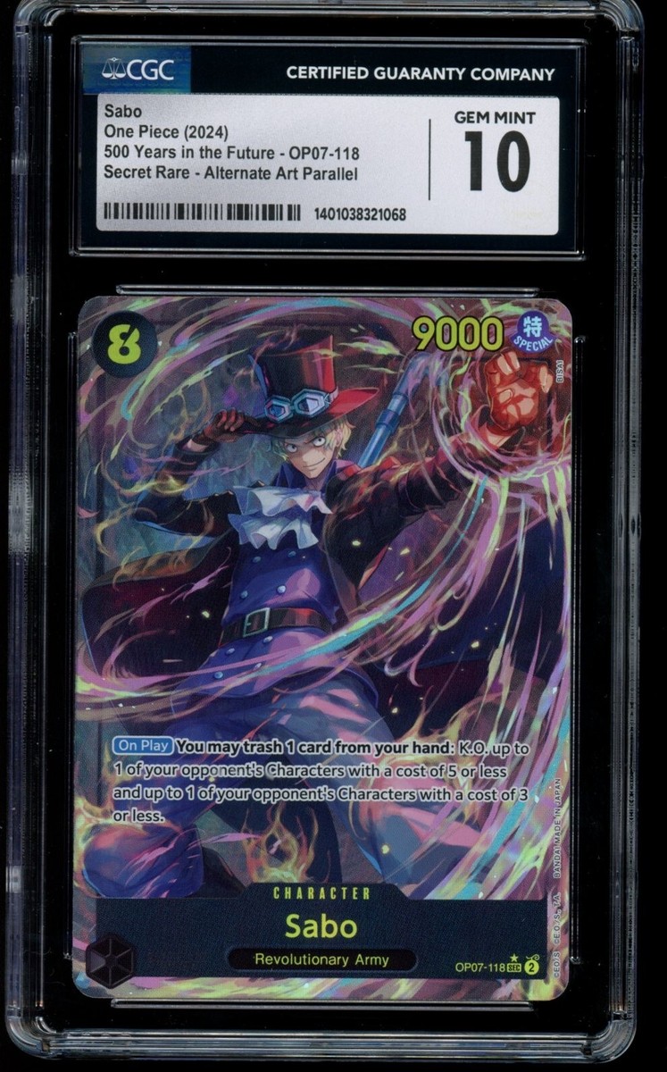 サボ OP07-118 ARS鑑定 Grade10 CGC 10 Sabo OP07-118 - Secret Rare Alt Art - 500 Years - ENGLISH